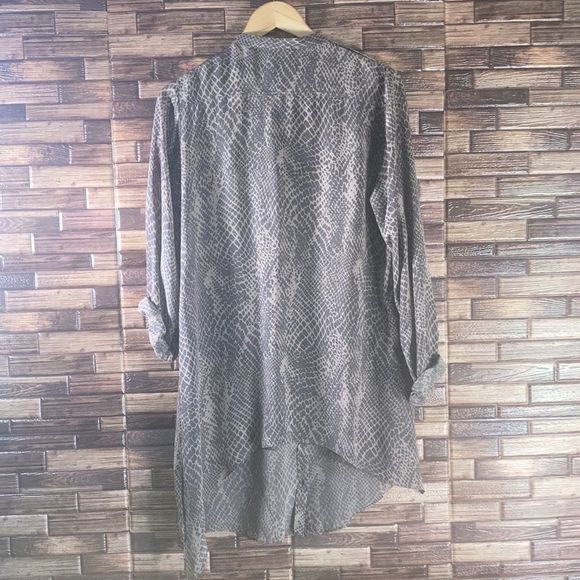 Womens Small Gold Hawk Silk Snakeskin Shirt Dress - Picture 2 of 10